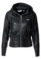 Schwarze adidas-Jacke - faux leather