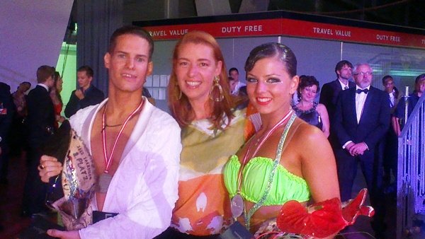 Steffen Zoglauer, Trainierin Janet Marmulla und Sandra Koperski zur EM 10 Tänze 2012 in Salzburg