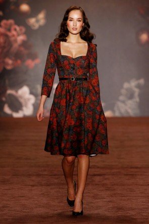 Lena Hoschek Kleid Herbst-Winter-Mode 2016-2017 Berlin Fashion Week Januar 2016 - 22
