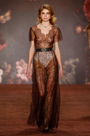 Lena Hoschek transparentes Abendkleid Herbst-Winter-Mode 2016-2017 Berlin Fashion Week Januar 2016 - 20