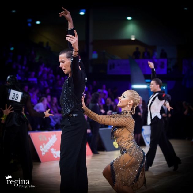 Tanzsport EM Latein 2018 der WDSF Amateure in Debrecen (Ungarn) - hier Europameister Latein 2018 Armen Tsaturyan - Svetlana Gudyno