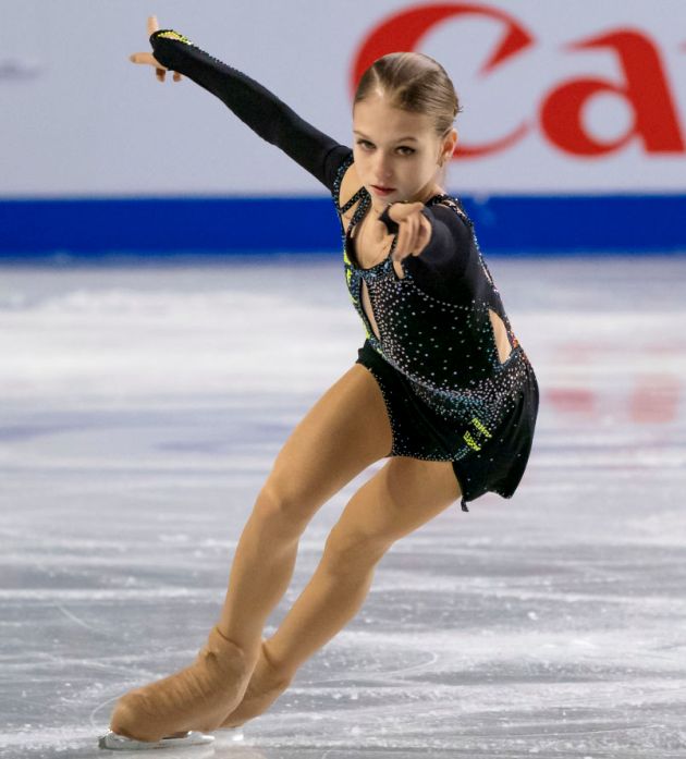 Alexandra Trusova 2018 im Kurzprogramm Finale Junior Grand Prix in Kanada