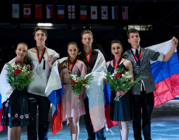 Eistanz Siegerehrung Junioren Grand Prix 2018