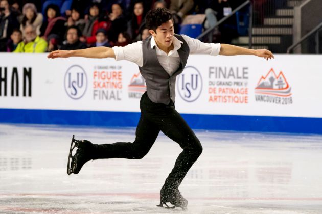 Nathan Chen 2018 im Kurzprogramm Finale Eiskunstlauf Grand Prix in Kanada