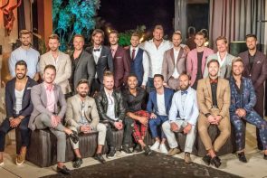 Bachelorette 2019 - Alle Kandidaten von A-Z vorgestellt - hier im Bild Marco, Keno, Daniel, Harald, Christian, Tim, Yannic, Jonas, Serkan, Fabio und Matin. vorne v.l. Mudi, Luca, Fabiano, Jan, David, Sebastian, Oggy, Florian und Andrea