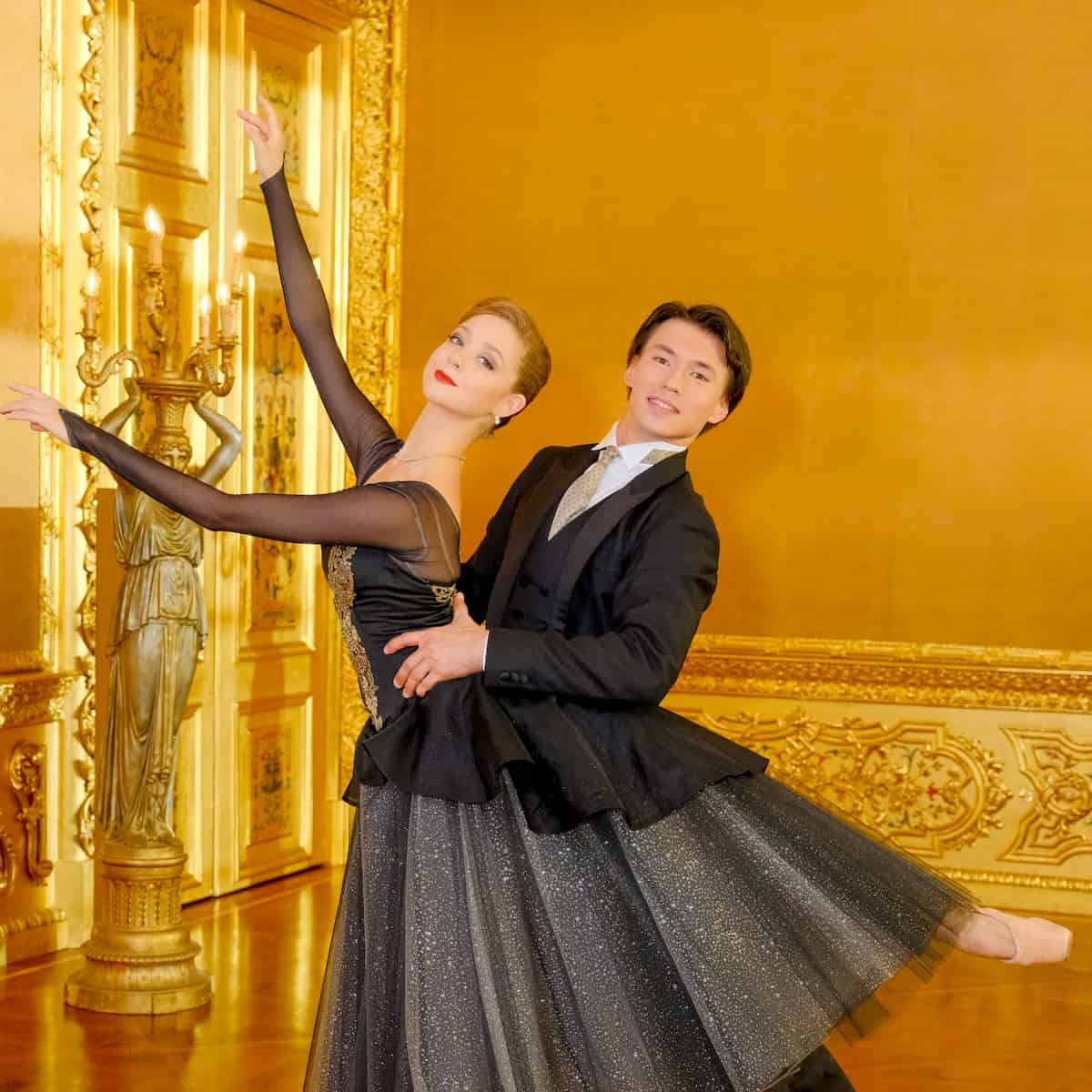 Madison Young und Robert Gabdullin als Tänzer beim Ballet zum Neujahrskonzert 2020 der Wiener Philharmoniker