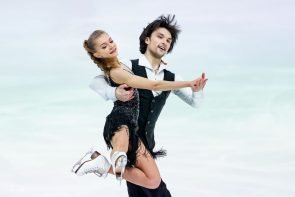 Eiskunstlauf Junioren-Weltmeisterschaft 2020 4.-8.3.2020 in Tallin - hier im Bild Maria Kazakova and Georgy Reviya aus Georgien - Favoriten im Eistanz