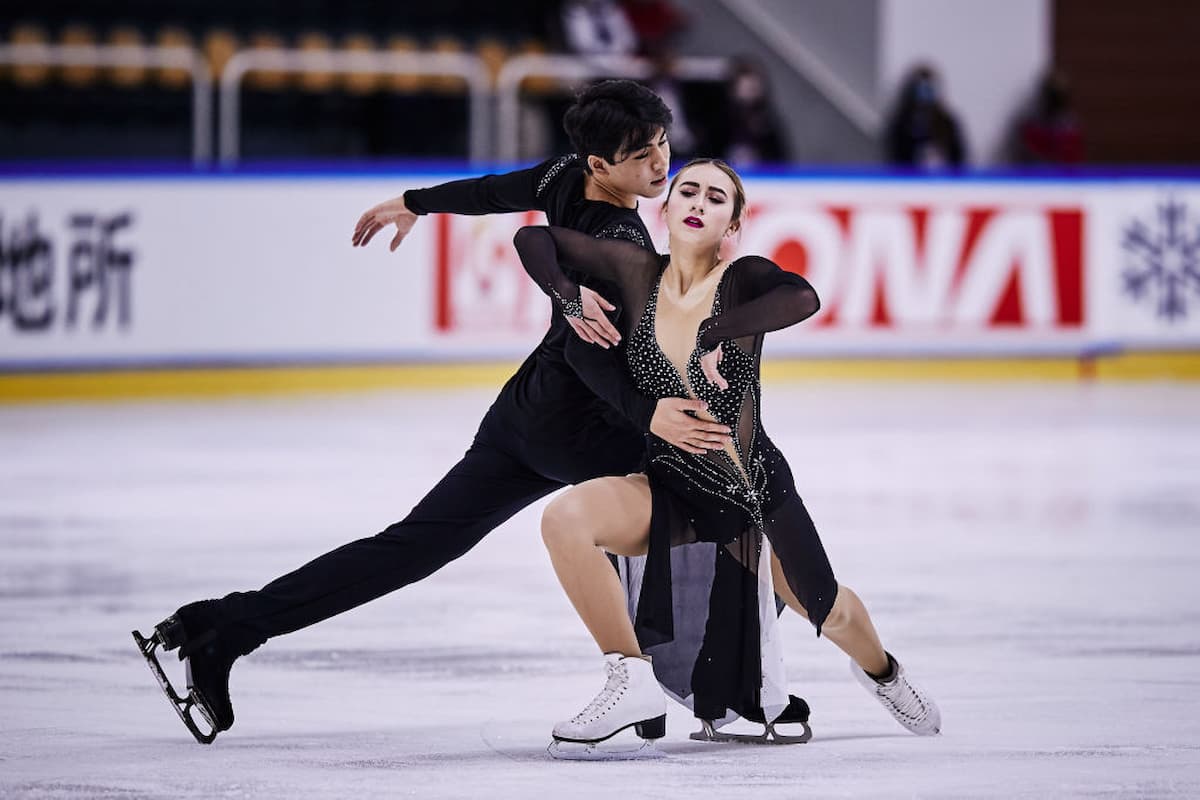 Eiskunstlauf ISU Junior Grand Prix 23.-25.9.2021 in Ljubljana Zeitplan, Ergebnisse - hier im Bild Katharina Wolfkostin - Jeffrey Chen aus den USA