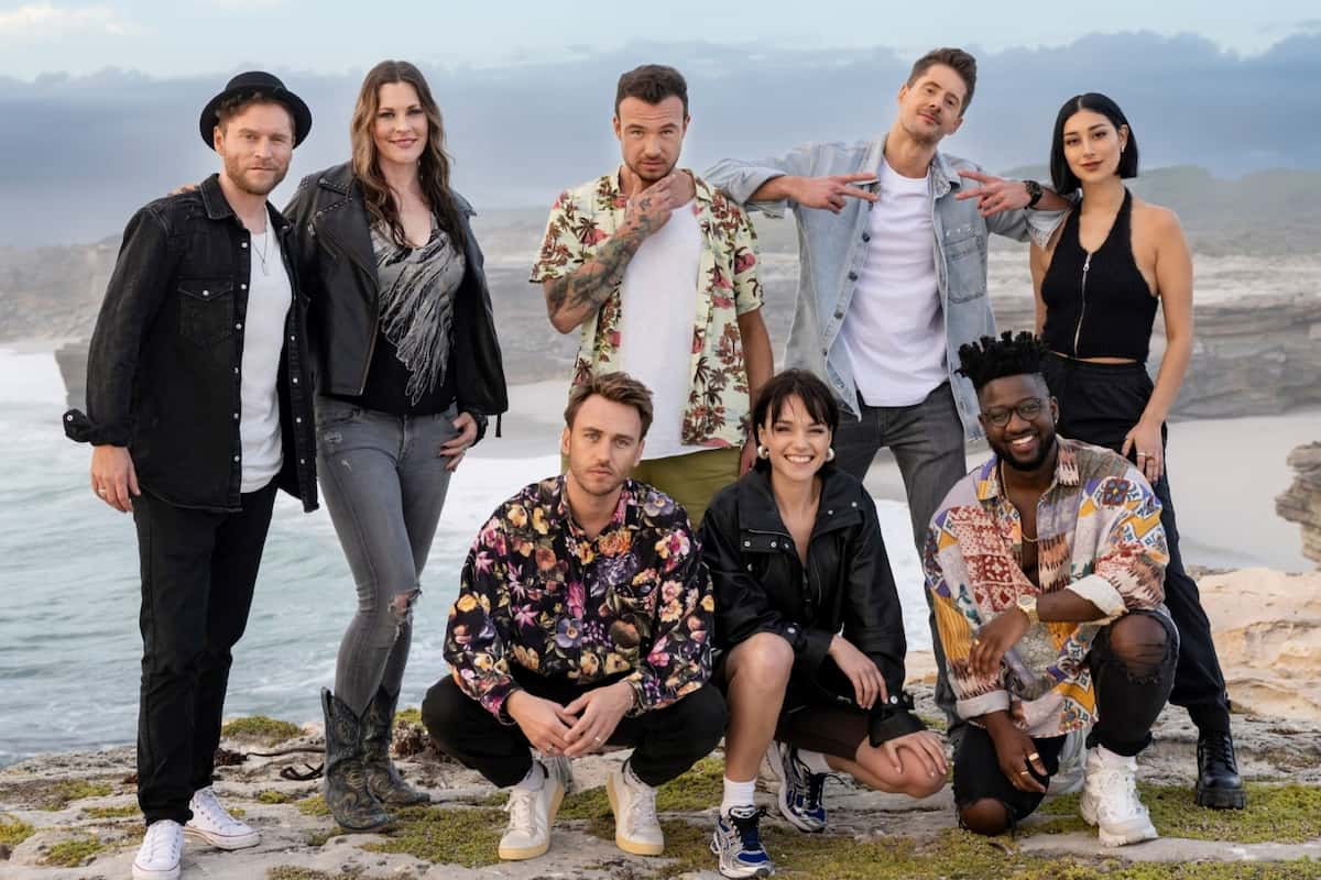 Teilnehmer bei Sing meinen Song - Das Tauschkonzert 2022 - hier im Bild die Künstler Johannes Oerding, Floor Jansen, Clueso, Dag-Alexis Kopplin von SDP, Lotte, Vincent Stein von SDP, Kelvin Jones, Elif - Foto: RTL - Markus Hertrich