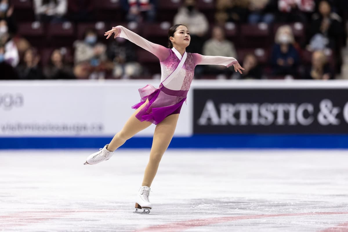 Rinka Wakanabe aus Japan beim ISU Grand Prix Skate Canada 2022