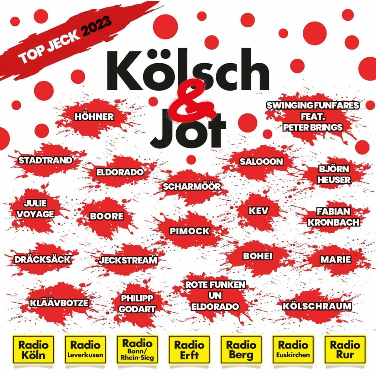 Album “Koelsch & Jot-Top Jeck 2023” von einigen Radiostationen