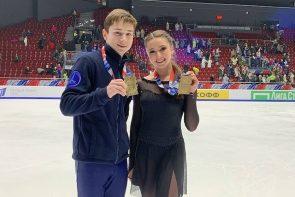 Eiskunstlauf: Ergebnisse Russische Sprungelemente-Meisterschaft 2022 - hier im Bild beide Einzel-Sieger Grigory Fedorov und Kamila Valieva