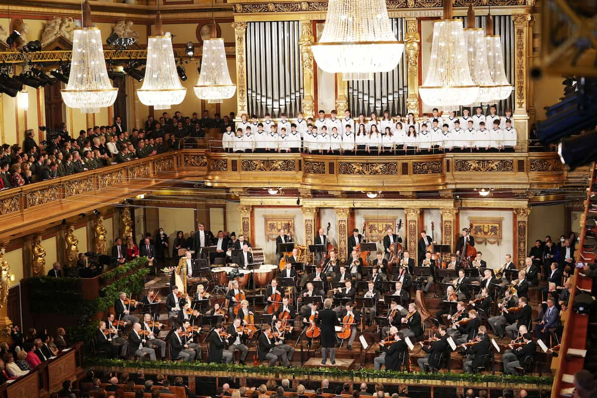 Goldener Saal des Wiener Musik-Vereins -Mitwirkende am Musik-Programm beim Neujahrskonzert 2023