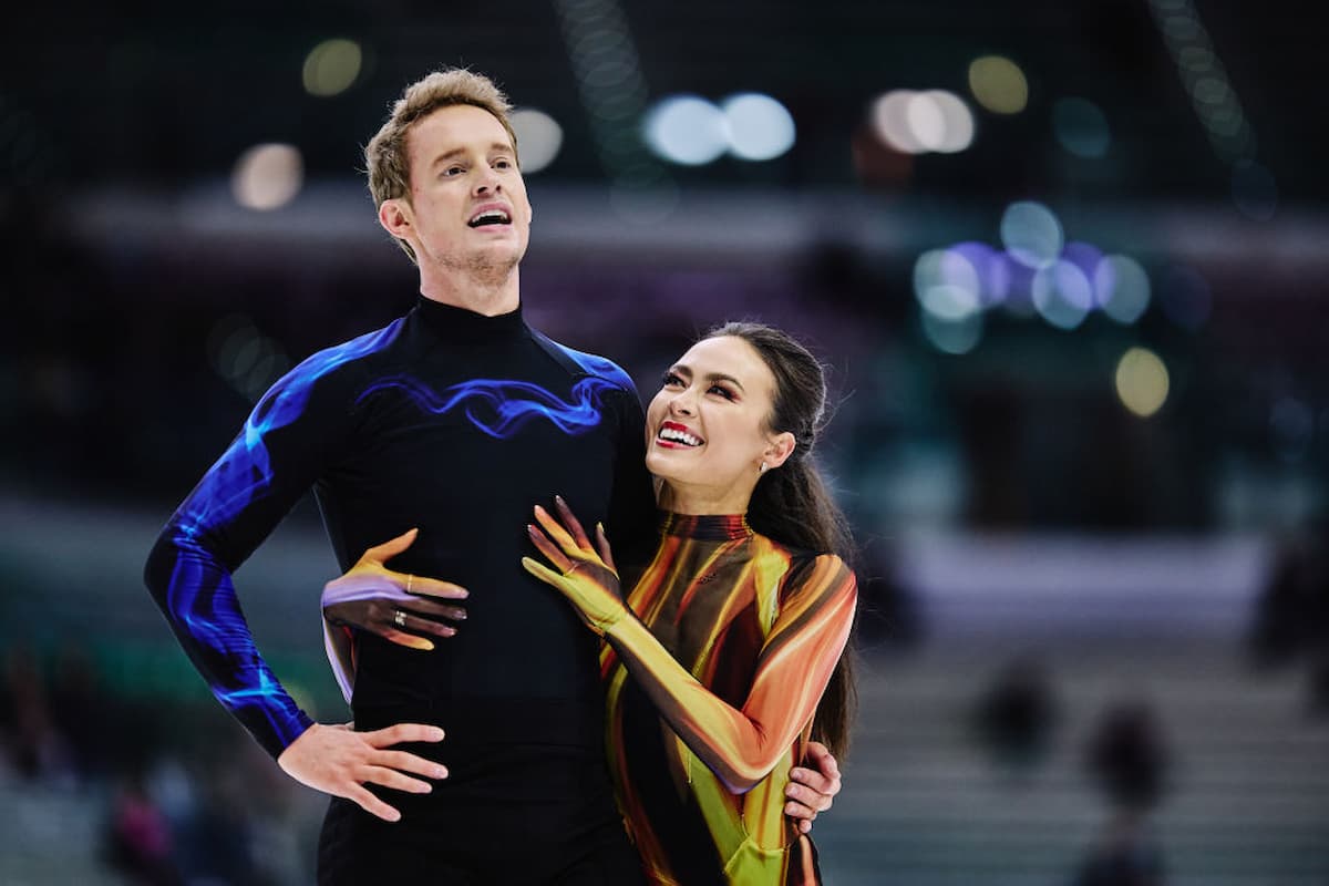 Madison Chock - Evan Bates aus den USA in ihrem Free Dance beim ISU Grand Prix Turin 2022