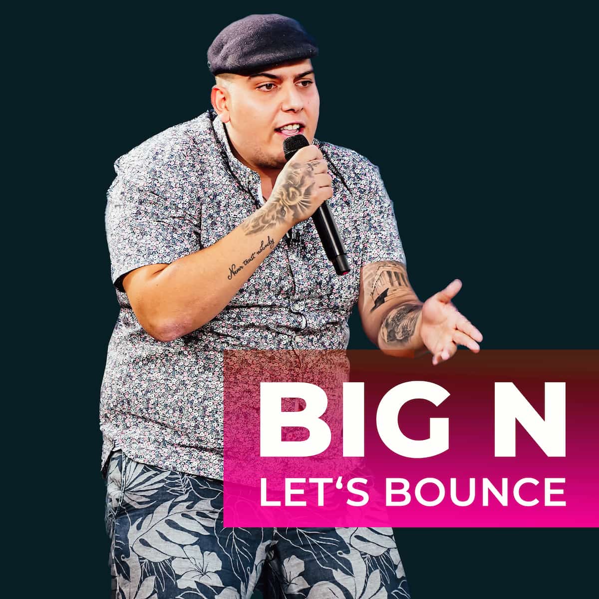 BIG N hat “Let's Bounce” aus DSDS 2023 als Single veröffentlicht - hier im Bild das Single-Cover mit Nikolaos Simediriadis alias BIG N bei seinem DSDS-Auftritt 
