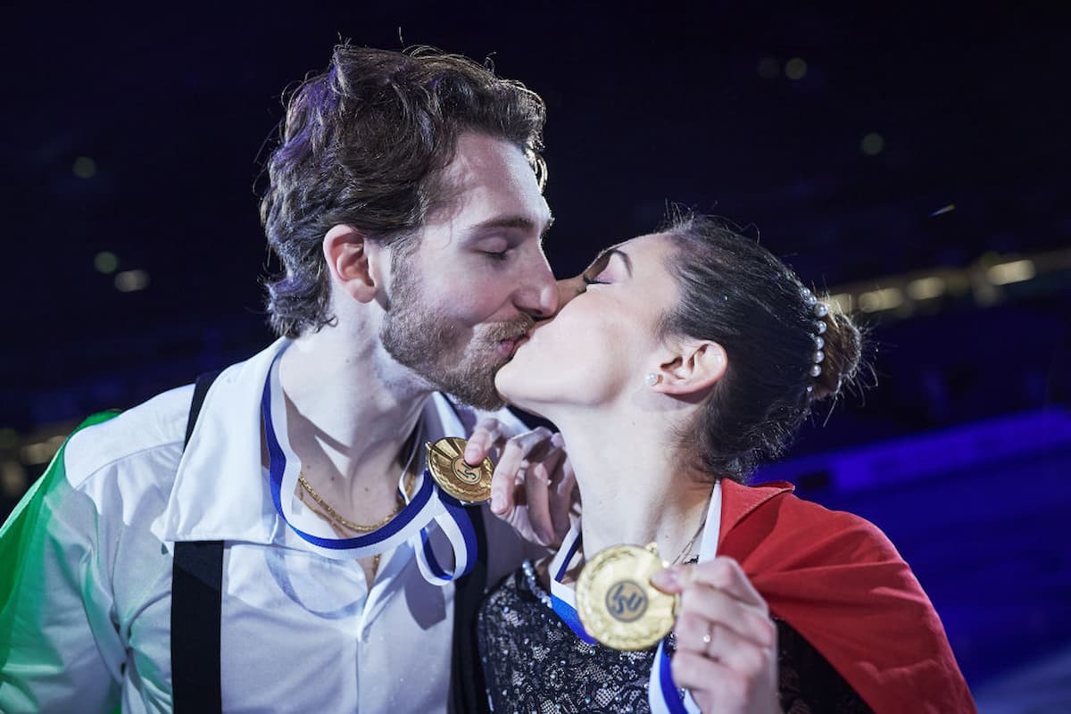 Sara Conti & Niccolo Macii aus Italien Sieger bei der Eiskunstlauf-EM 2023 (Paare)