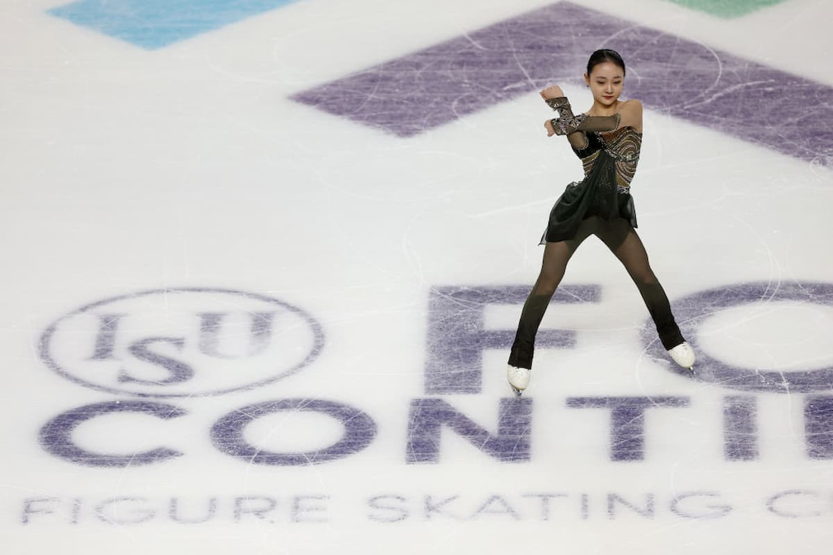 Chaeyeon Kim aus Südkorea bei den 4 Continents Championships 2023 in Colorado Springs