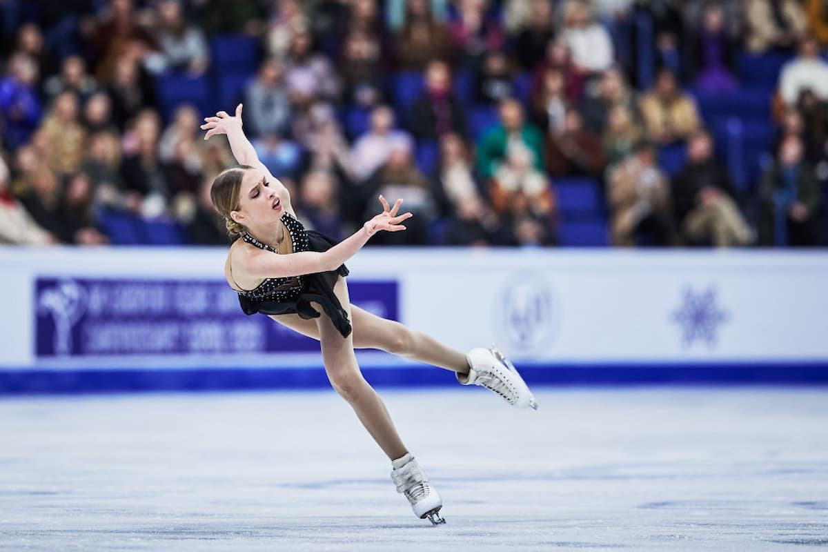 Eiskunstlauf-Junioren-Weltmeisterschaft 2023 in Calgary (Kanada) 1.-4.3.2023 - hier im Bild Kimmy Repond aus der Schweiz