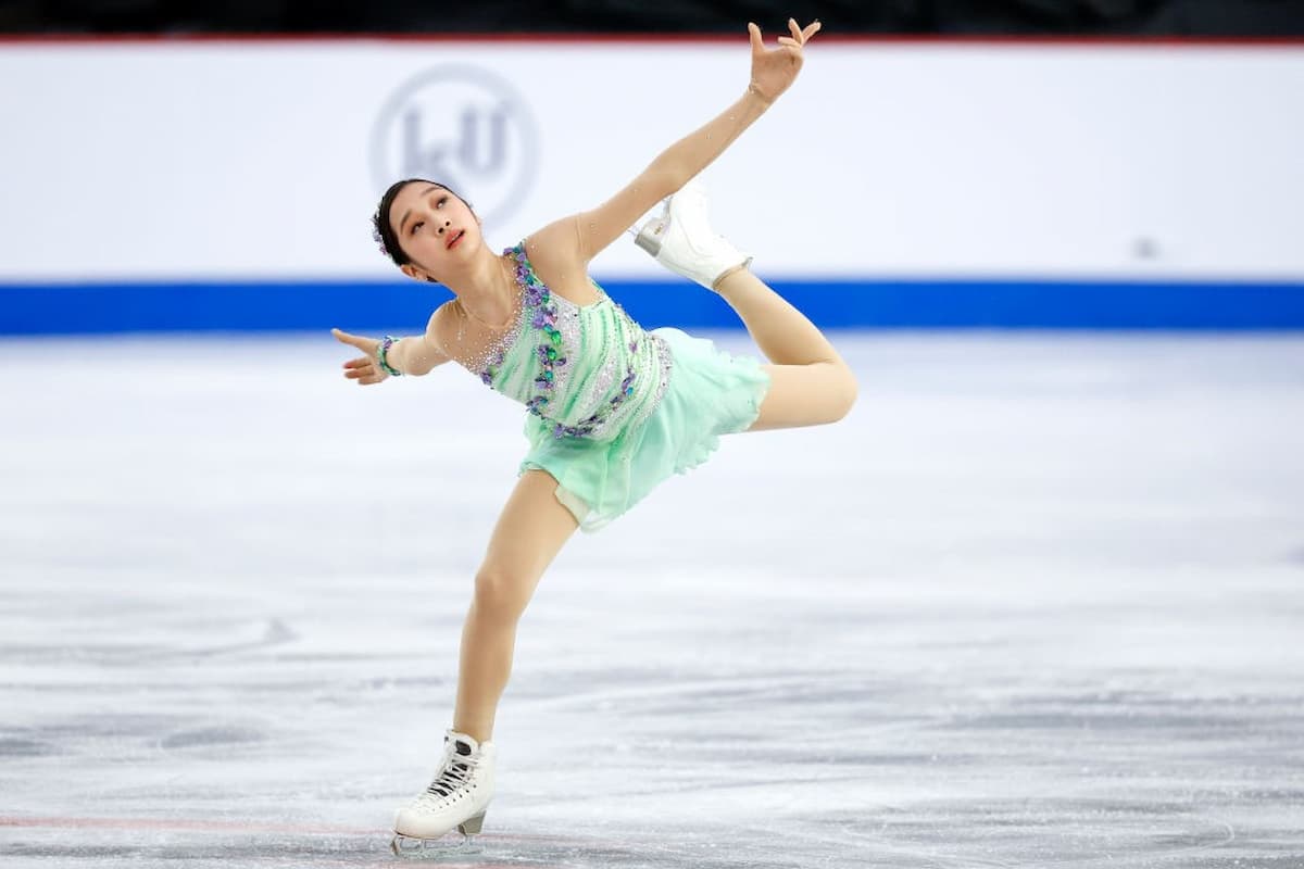 Jia Shin bei der bei der Junioren-Eiskunstlauf-WM 2023