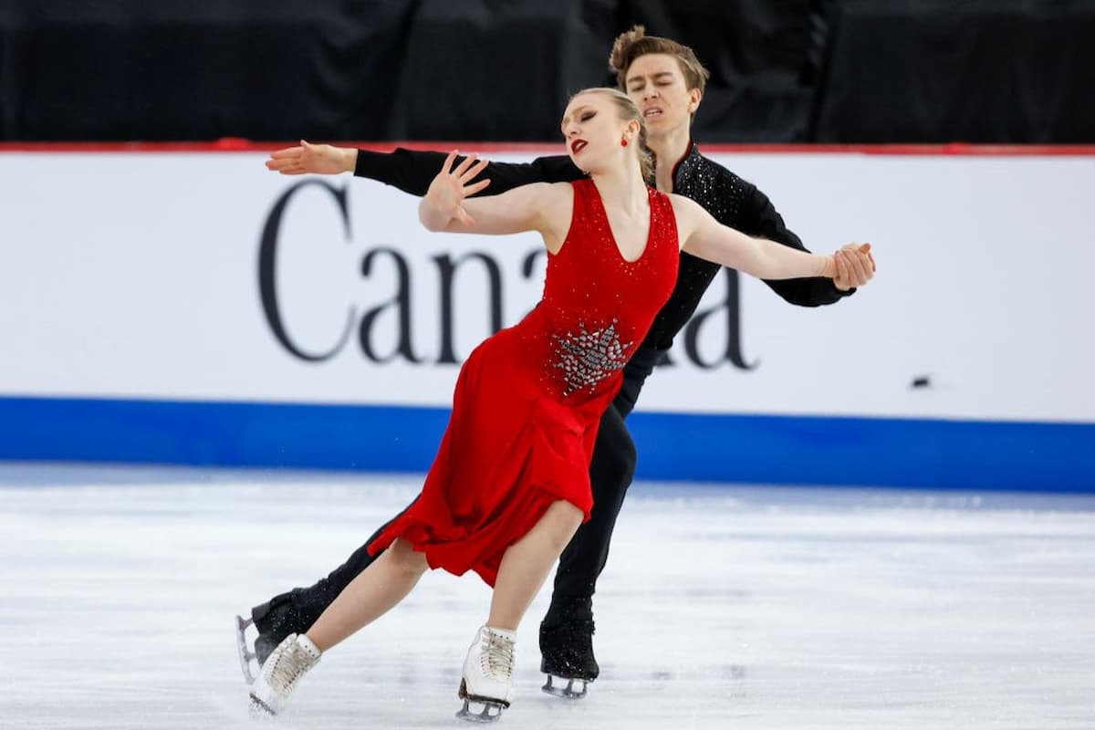 Katerina Mrazkova - Daniel Mrazek aus Tschechien bei der Junioren-Eiskunstlauf-WM 2023