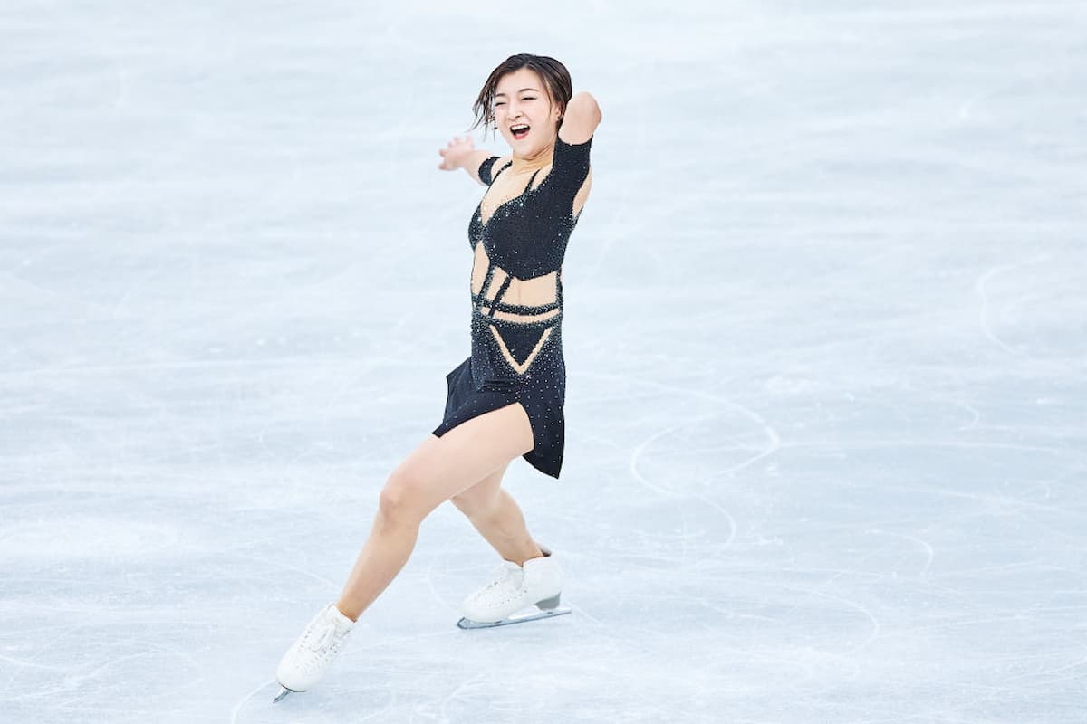 Kaori Sakamoto aus Japan bei der Eiskunstlauf-WM 2023