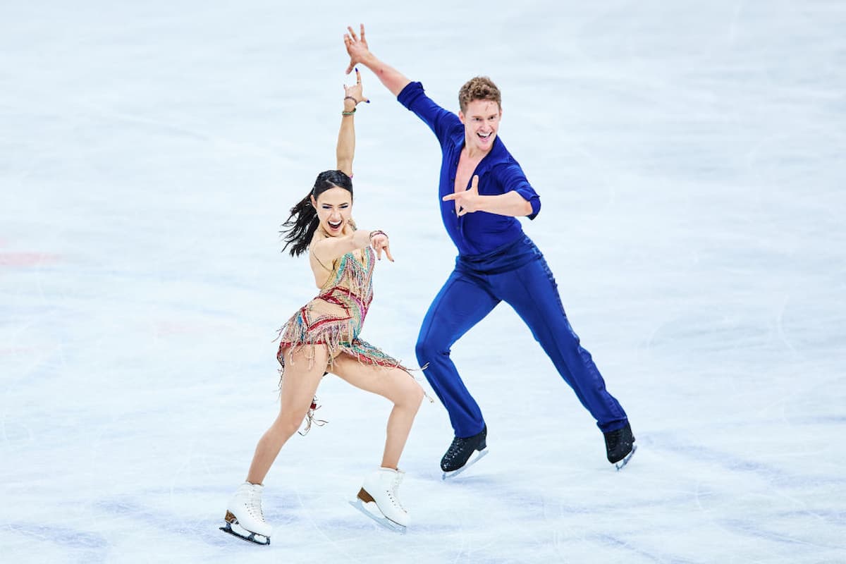 Madison Chock - Evan Bates aus den USA -Eistanz-Paar bei der Eiskunstlauf-WM 2023
