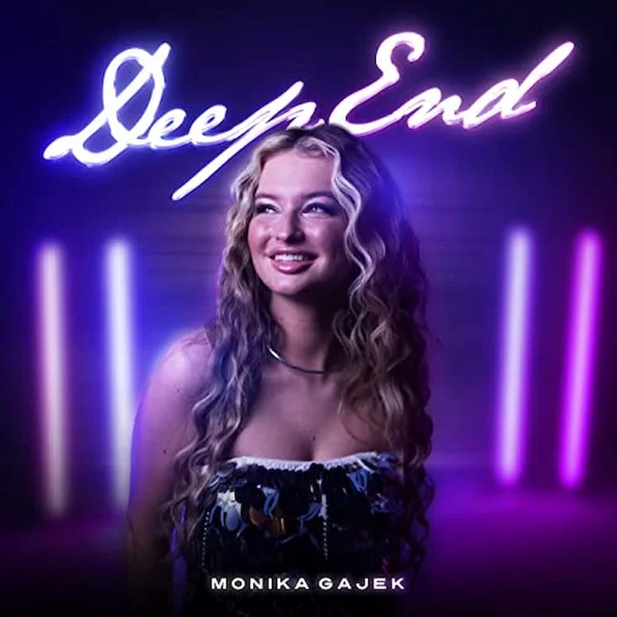 Monika Gajek - Deep End - DSDS 2023 Sieger-Song, Final-Song - hier im Bild das Single-Cover mit Monika Gajek in Großaufnahme
