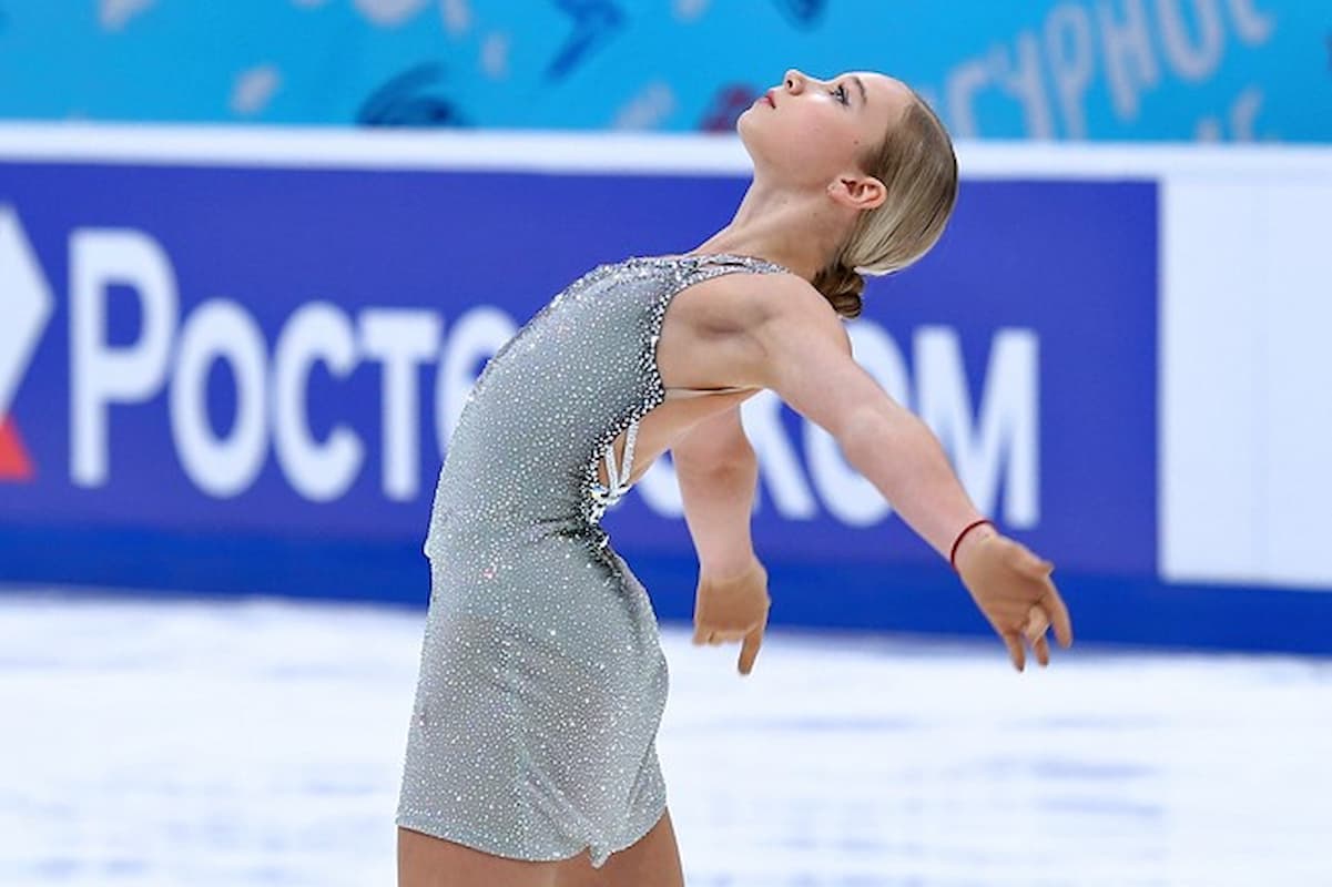 ronika Zilina bei den Eiskunstlauf-Tests 2023 in Moskau