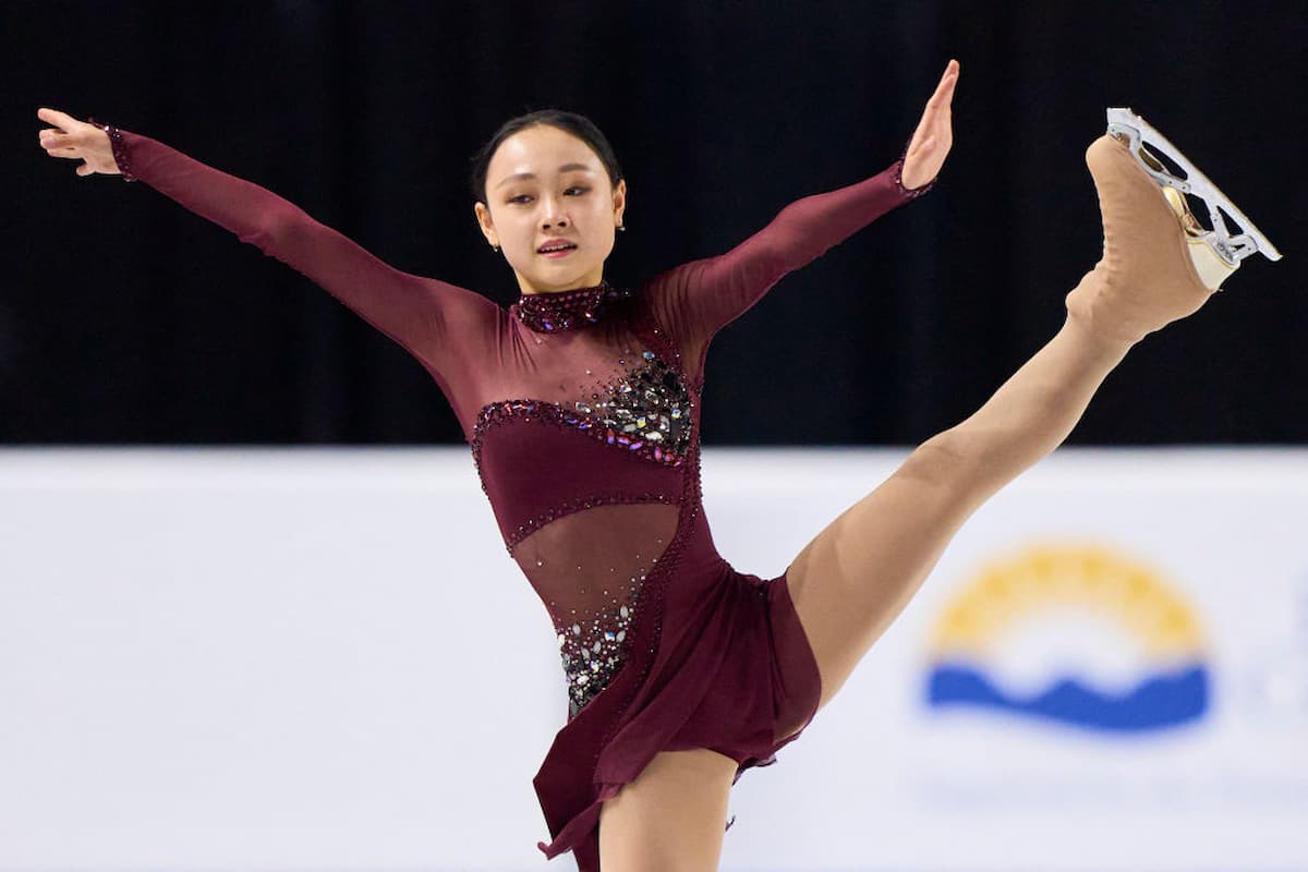 Chaeyeon Kim aus Südkorea beim Eiskunstlauf ISU Grand Prix Skate Canada 2023
