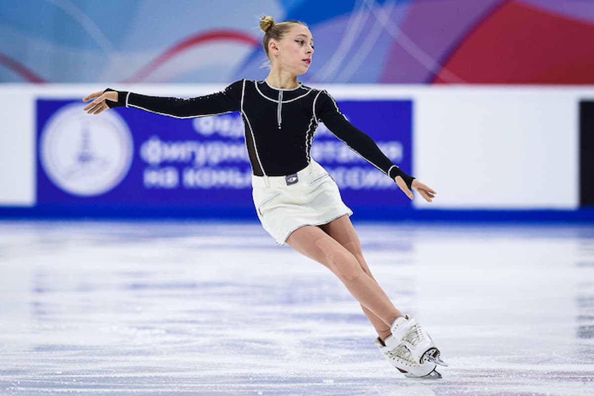 Lidia Pleskacheva beim Junioren Grand Prix Samara 2023 - hier im Kurzprogramm