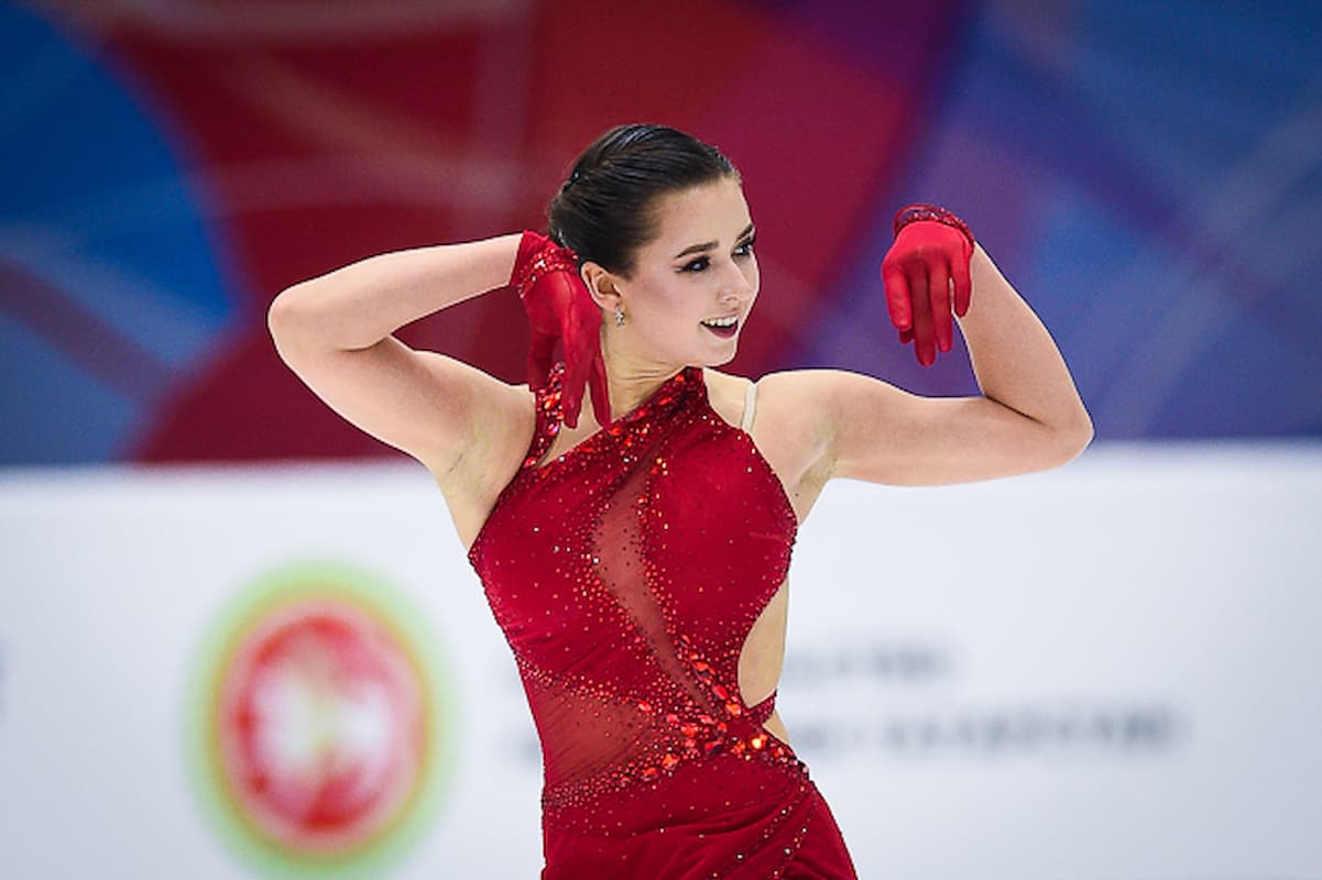 Kamila Valieva beim Eiskunstlauf Grand Prix Russland 2023 Kazan
