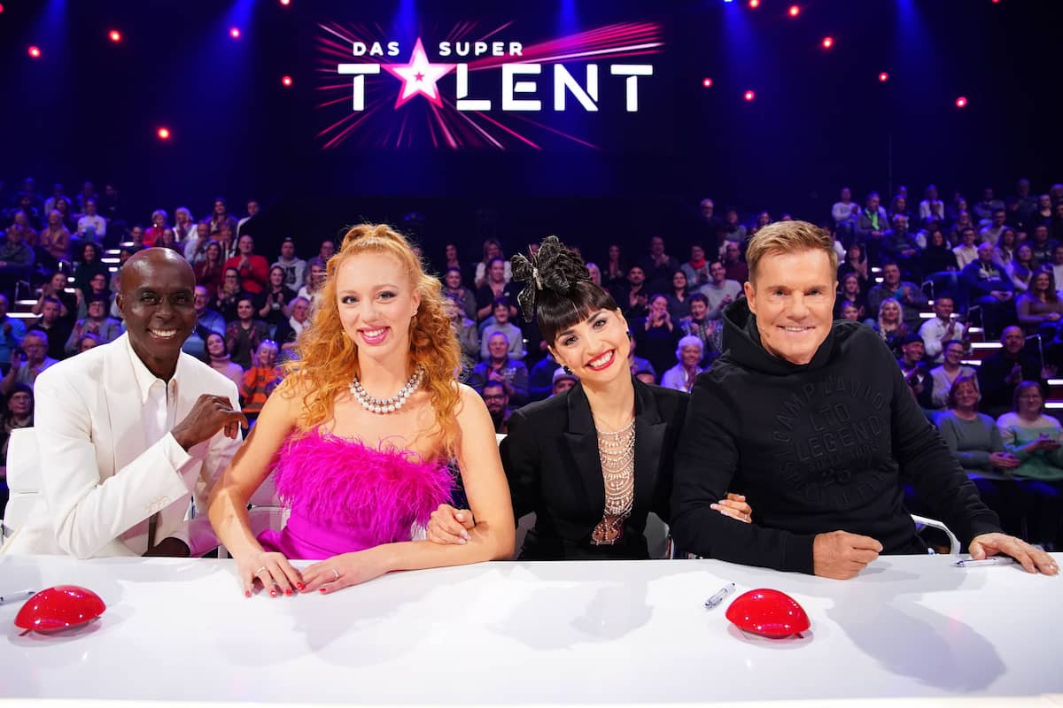 Jury Supertalent 2024 - hier im Bild Bruce Darnell, Anna Ermakova, Ekaterina Leonova und Dieter Bohlen