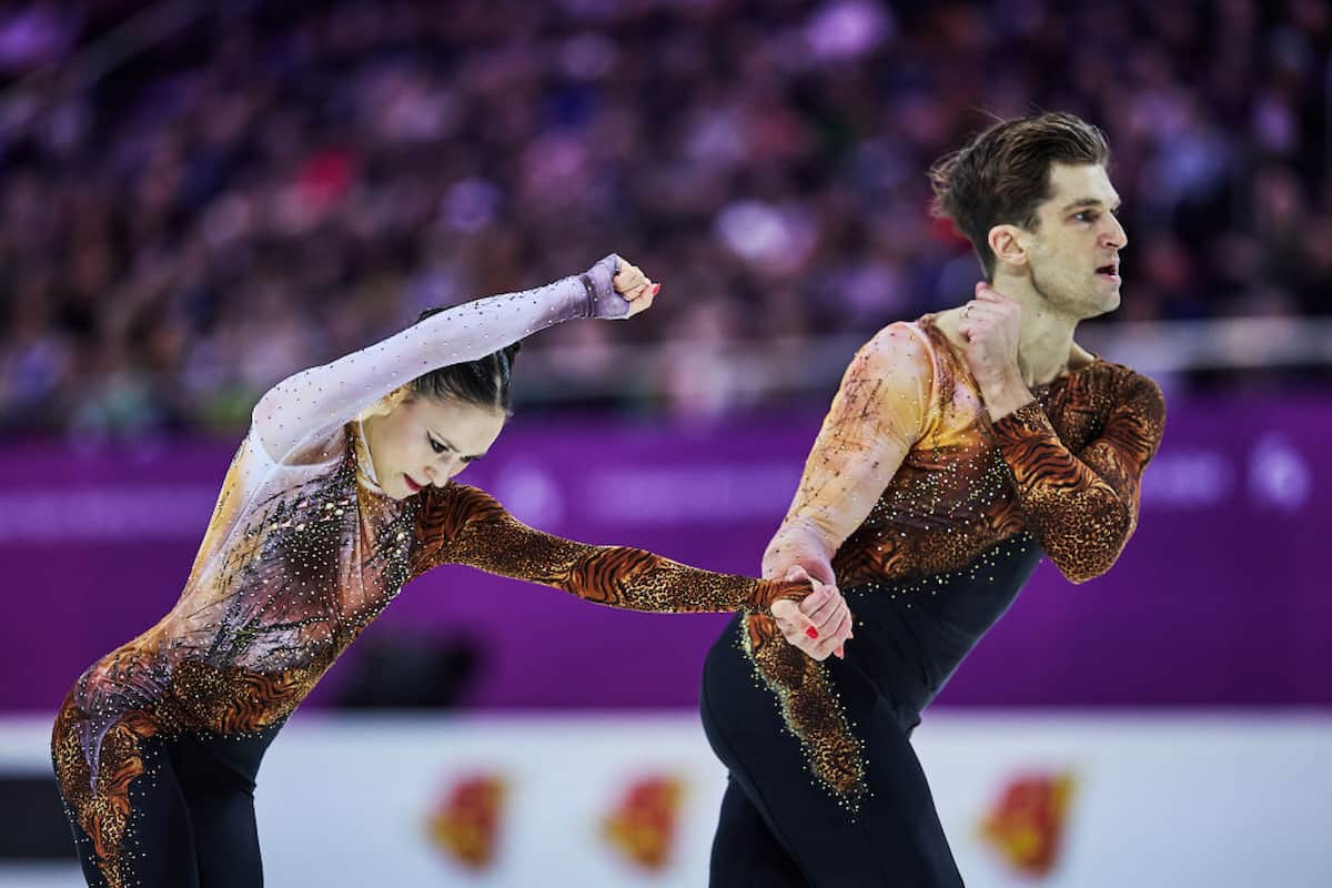 Lucrezia Beccari & Matteo Guarise aus Italien in der Kür bei der Eiskunstlauf-EM 2024