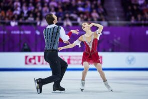 Eiskunstlauf-Junioren-WM 2024 in Taiwan 28.2.-3.3.2024 - hier im Bild das Eiskunstlauf-Paar Anastasiia Metelkina - Luka Berulava aus Georgien