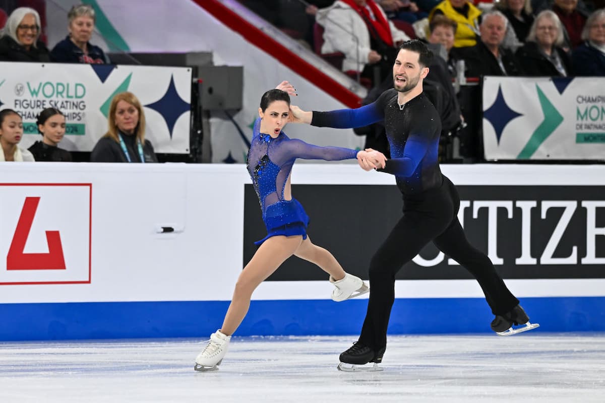 Deanna Stellato-Dudek & Maxime Deschamps aus Kanada - Platz 1 im Kurzprogramm Eiskunstlauf-WM 2024