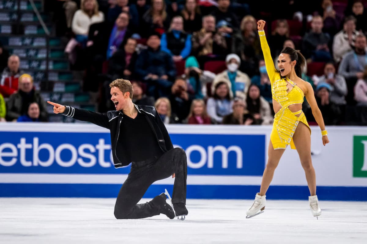 Eistanz-Weltmeister Madison Chock & Evan Bates aus den USA bei der Eiskunstlauf-WM 2024