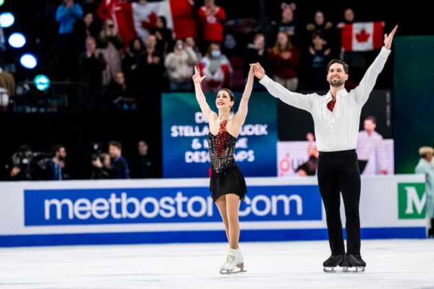 Magische Momente der Eiskunstlauf-Paare bei der Eiskunstlauf-WM 2024 in Montreal - hier im Bild die Paar-Weltmeister Deanna Stellato-Dudek & Maxime Deschamps aus Kanada