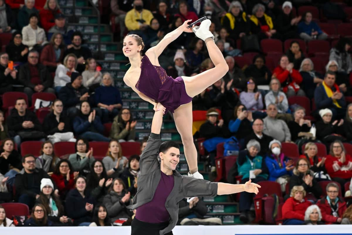 Minerva Fabienne Hase & Nikita Volodin aus Deutschland - Platz 4 Kurzprogramm Eiskunstlauf-WM 2024