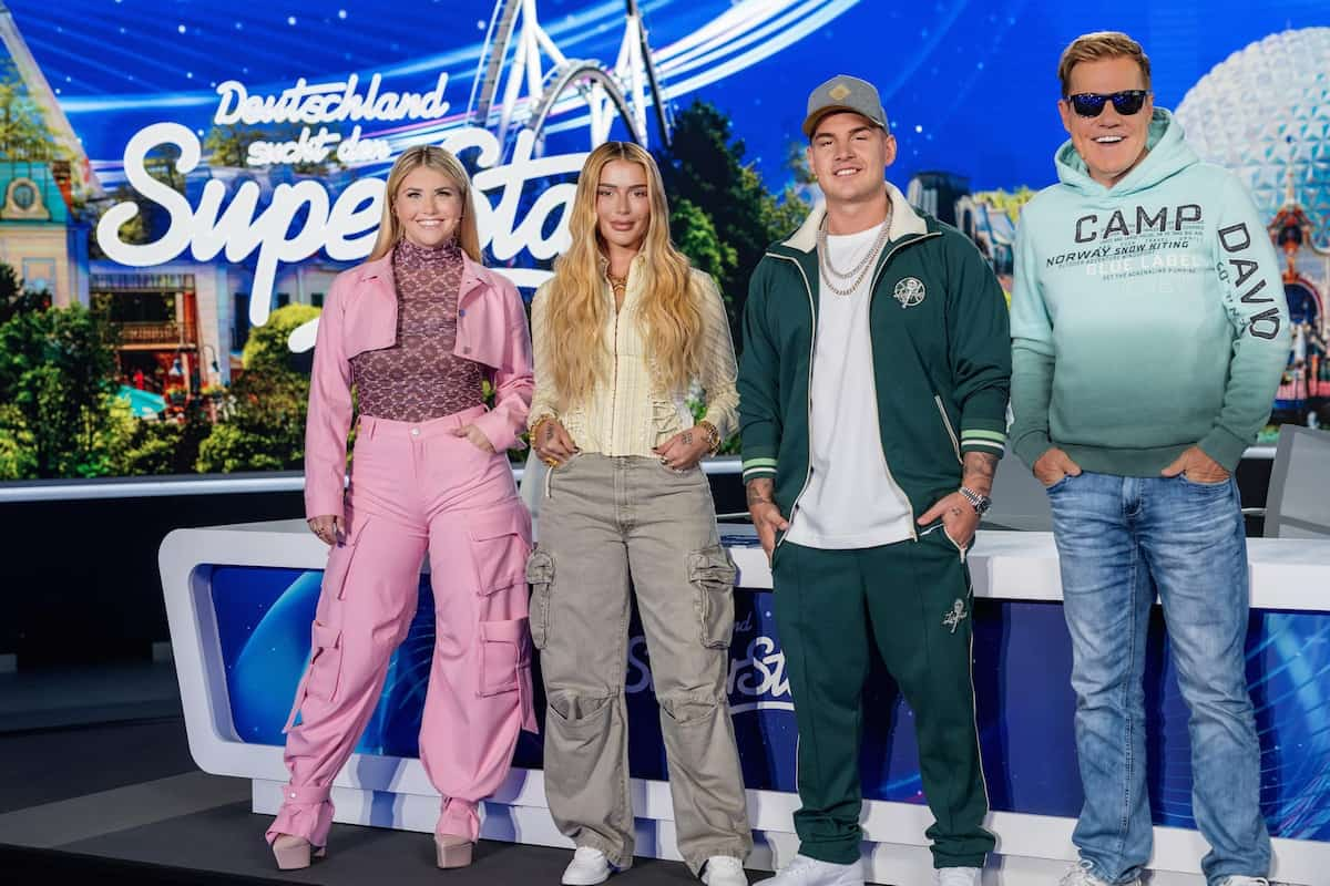 DSDS 2024 Jury in den Jury-Castings im Europapark Rust - hier im Bild Beatrice Egli, Loredana, Pietro Lombardi und Dieter Bohlen