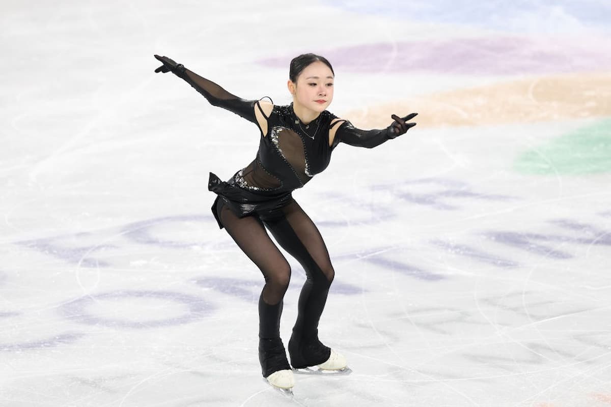 Chaeyeon Kim aus Südkorea - Platz 1 im Kurzprogramm bei den Eiskunstlauf 4 Continents Championships