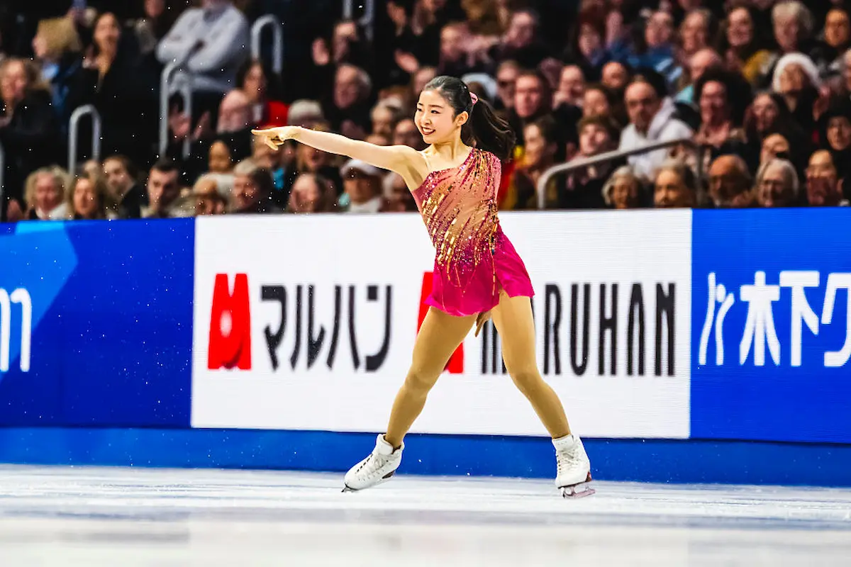 Mone Chiba aus Japan bei der Eiskunstlauf-WM 2025 - Platz 2 im Frauen-Kurzprogramm