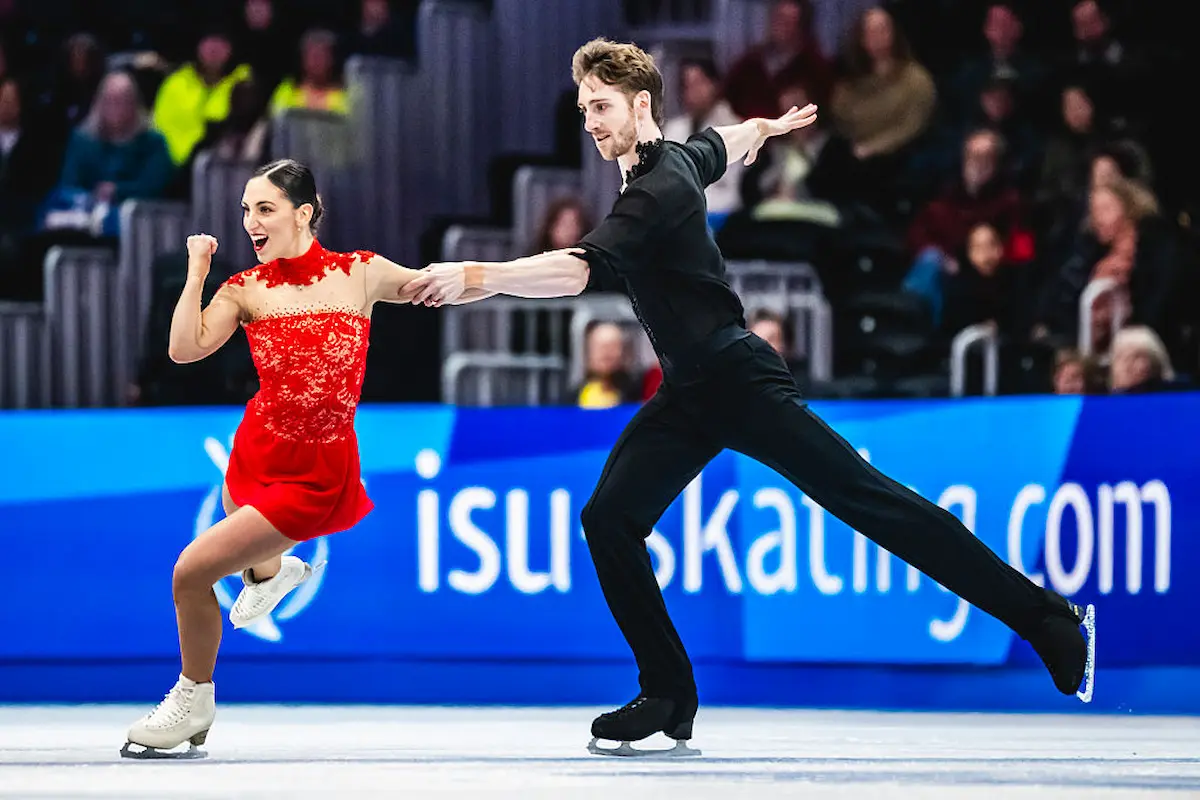 Sara Conti - Niccolo Macii aus Italien im Kurzprogramm bei der Eiskunstlauf-WM 2025 in Boston