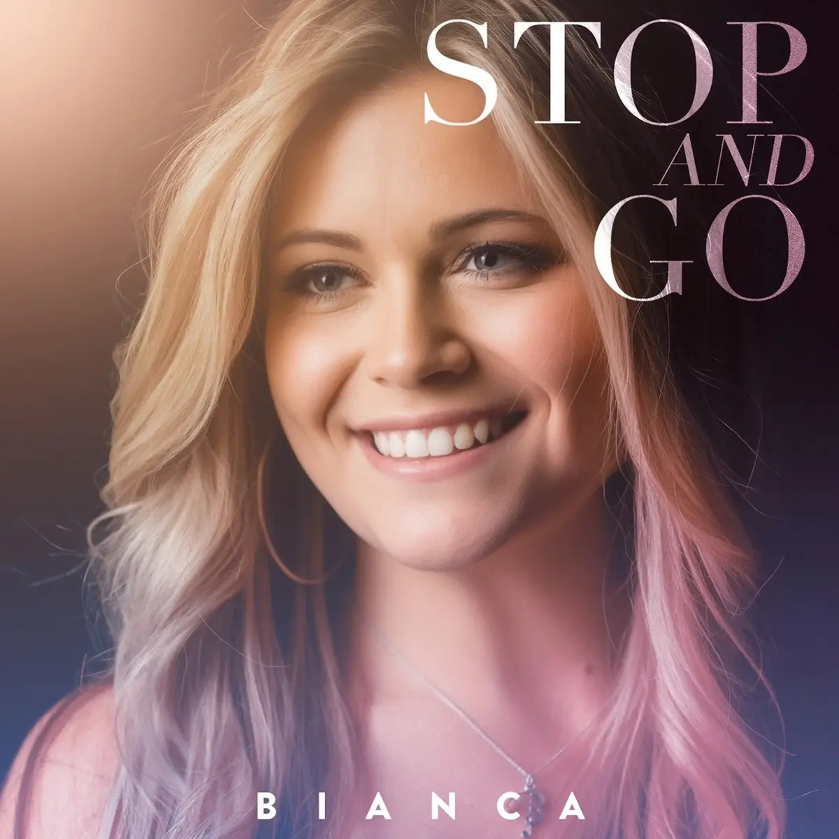Bianca - Schlager Stop and Go - hier im Bild das Single-Cover mit einem Foto von der Sängerin in Großaufnahme
