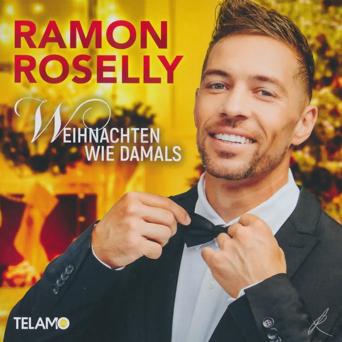 Ramon Roselly CD “Weihnachten wie damals” 2025 - hier im Bild das CD-Cover mit einem Foto des Künstlers, der in die Kamera lächelt