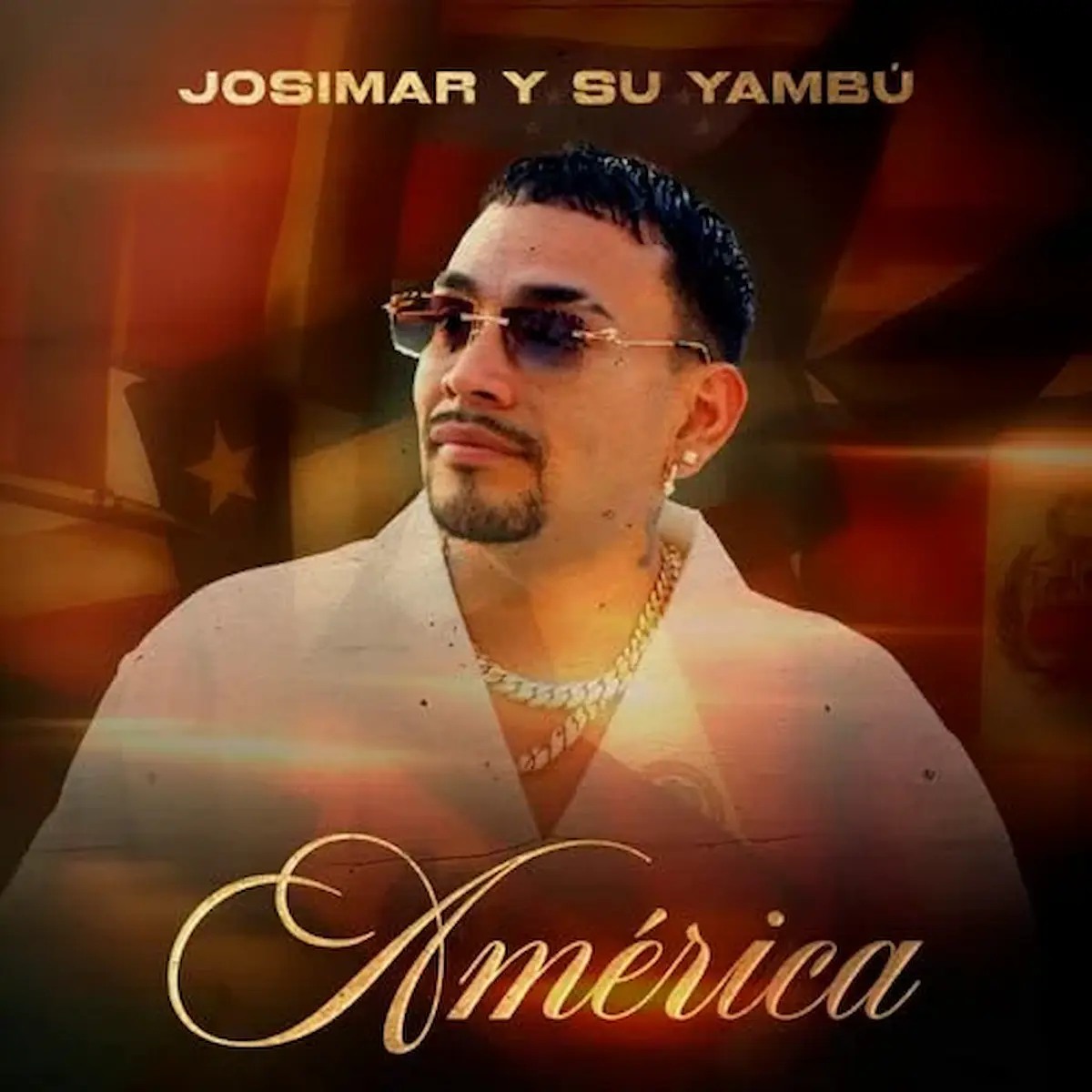 Josimar y su Yambu Albumcover „America“ Josimar Fidel Flaggen