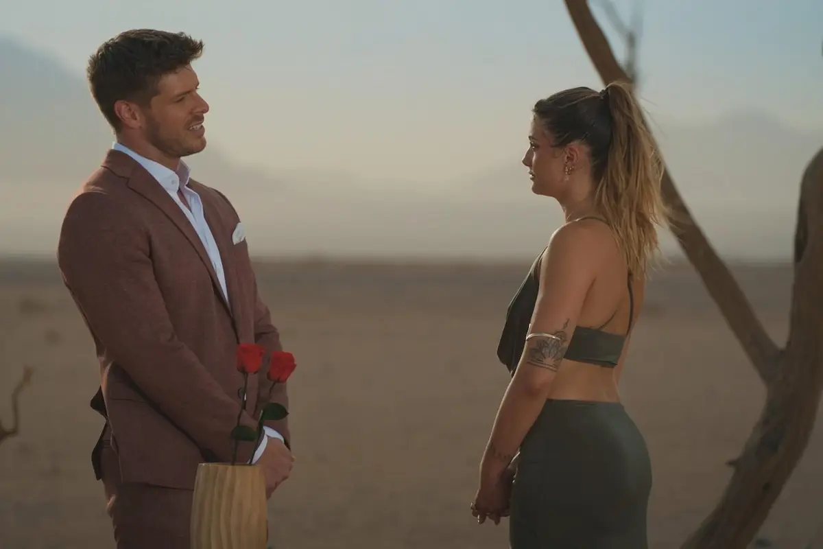Martin und Lena in der Nacht der Rosen, als Lena freiwillig ausscheidet - Bachelor 20.8.2025