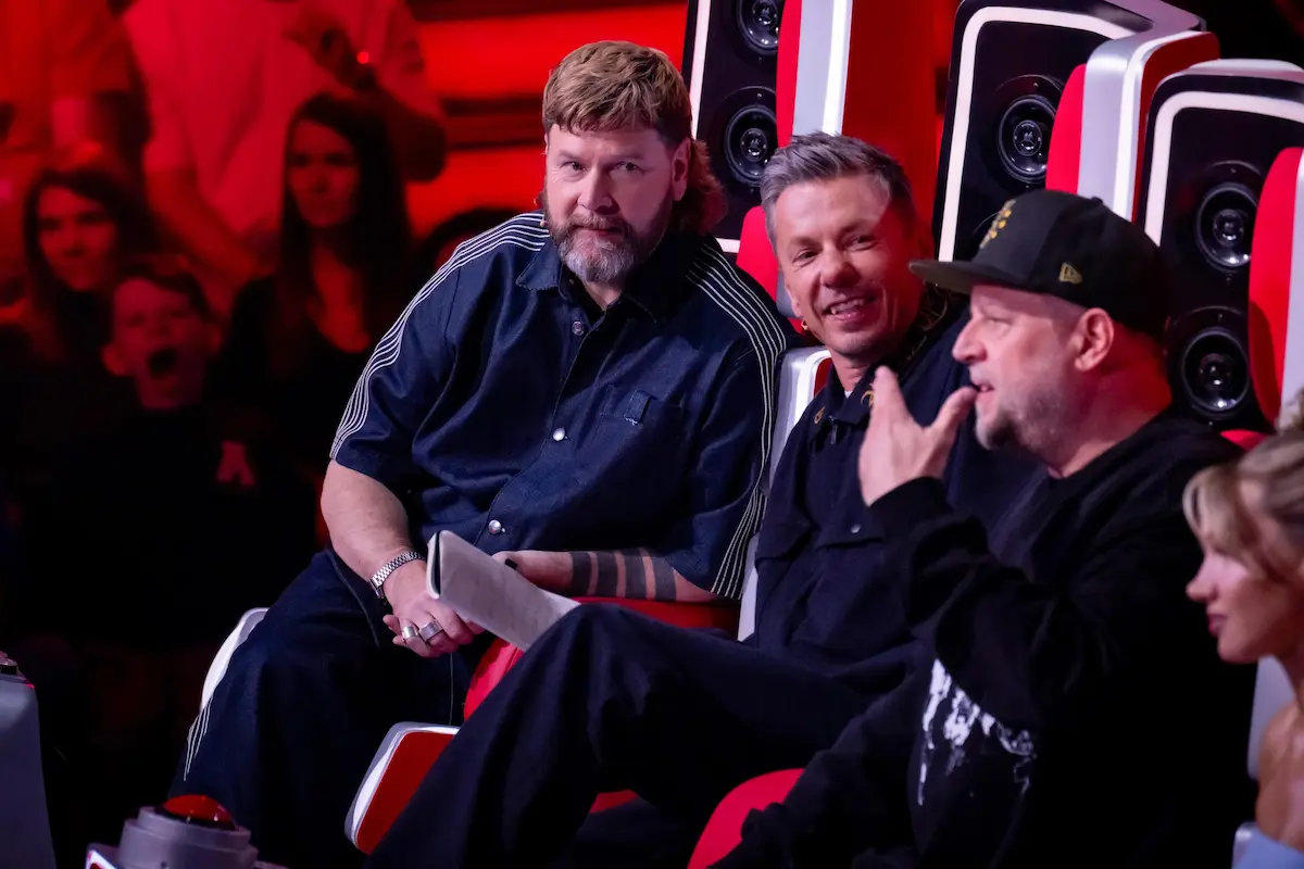 The Voice of Germany 26. September 2025 - Talente, Songs und Entscheidungen - hier im Bild die Coaches Rea Garvey, Michi Beck, Smudo und Shirin David