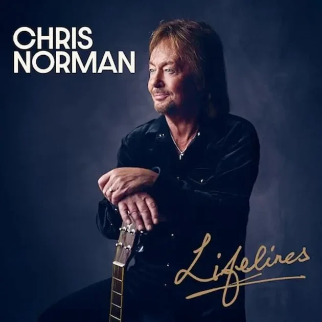 Chris Norman Song „Lifelines“, neue CD und Konzerte 2026 - hier im Bild das Single-Cover mit einem Foto des Sängers, der sich auf eine Gitarre stützt