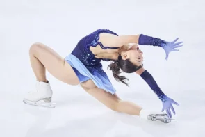 Eiskunstlauf Grand Prix Frankreich 17.–19. Oktober 2025 Ergebnisse, Zeitplan, Ergebnisse - hier im Bild Kaori Sakamoto aus Japan