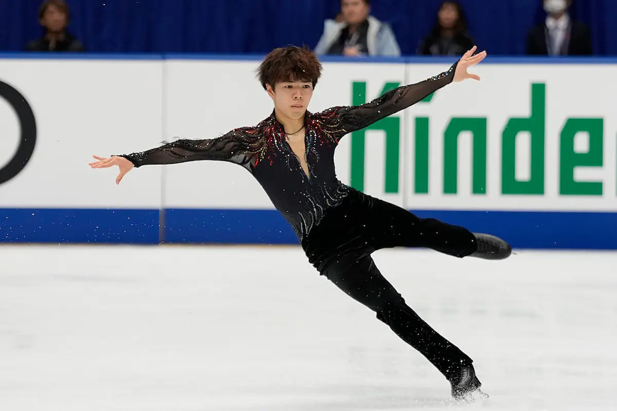 Shun Sato aus Japan in seiner Kür bei der NHK Trophy Eiskunstlauf ISU Grand Prix 2025